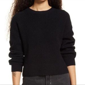 NWT BP Cleo Ribbed Cropped Crewneck Sweater